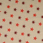 Canvas - Estrellas Estilo Lino Beige Rojo