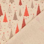 Canvas - Árboles de Navidad Estilo Lino Beige Rojo
