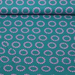 Beschichtete Baumwolle - Kreise Petrol