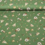 Baumwoll-Popeline - Weihnachtsmotive Grün