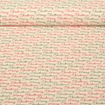 Baumwoll-Cretonne - Merry Christmas Ecru