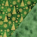Cretonne en coton - Airbrush Sapins de Noël vert