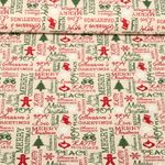 Baumwoll-Cretonne - Weihnachtswünsche Ecru