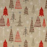 Canvas - Árboles de Navidad X-MAS Look Lino Beige Rojo