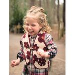 Teddyfleece - Blumen Beige Weinrot-1
