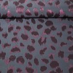Kleider und Blusenstoff - Jacquard Leo Lurex Grau Lila -0