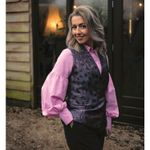 Kleider und Blusenstoff - Jacquard Leo Lurex Grau Lila -1