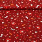 Baumwoll-Popeline - Weihnachtsdeko Rot
