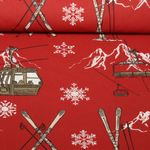 Baumwoll-Webware - Ski Alpin Rot-0