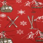 Baumwoll-Webware - Ski Alpin Rot-1