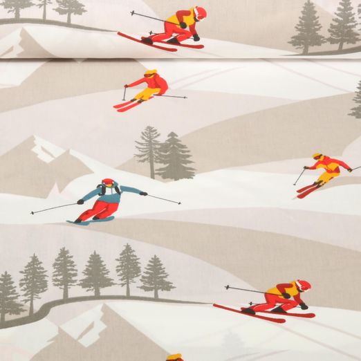 Baumwoll-Webware - Skipiste Grau