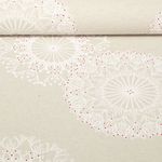 Canvas - Große Blüten Leinenlook Grau Weiß