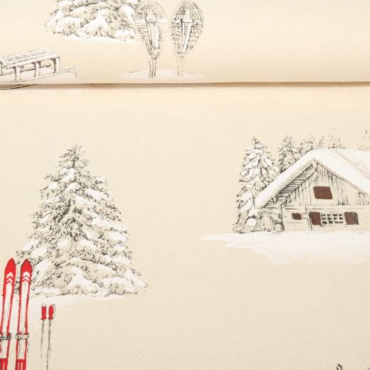 Canvas - Skihütten Leinenlook Natur