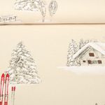 Canvas - Skihütten Leinenlook Natur-0