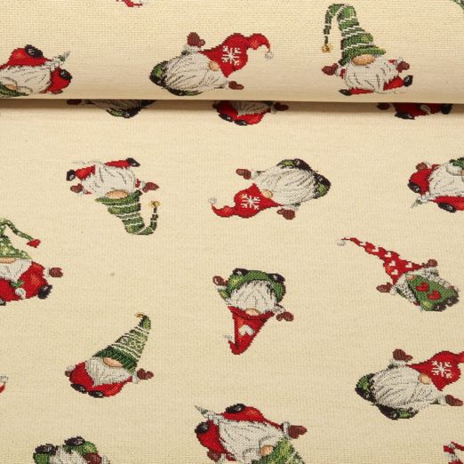 Gobelin - Kleine Weihnachtswichtel Beige 