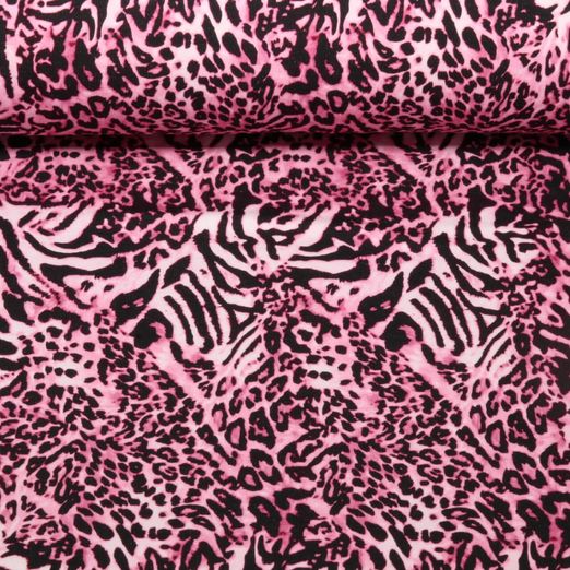 Sweat - French Terry Digitaldruck Leomix Pink Angeraut