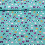 Baumwoll-Popeline - Love Herzen Türkis