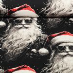 Sommersweat - French Terry Cooler Weihnachtsmann Schwarz Angeraut-0