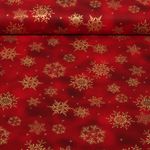 Baumwoll-Cretonne - Airbrush Weihnachtssterne Rot-0
