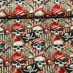 Jersey - Digitaldruck Piraten und Säbel Beige Multicolor