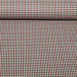 Modestoff - Hosenstoff Minikaro Schwarz Ecru Rot