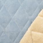 Fourrure synthétique large - piqué bleu clair écru