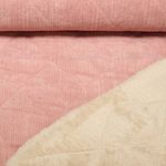 Breitcord Kunstfell - Gesteppt Altrosa Ecru