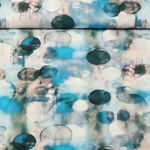 Viskose-Popeline - Digitaldruck Aquarellkreise Blau