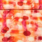 Viskose-Popeline - Digitaldruck Aquarellkreise Rot