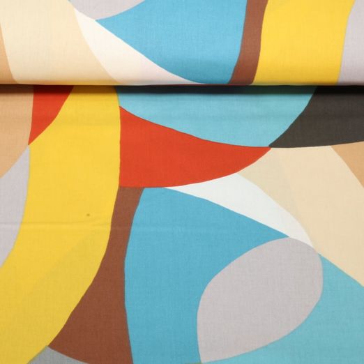 Baumwoll-Webware - Retro Vintage Multicolor