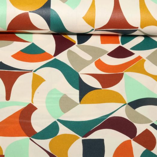 Beschichtete Baumwolle - Formen Ecru Multicolor