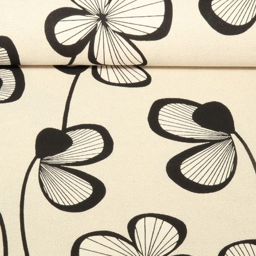 Canvas - Leinenlook Prachtblüten Naturbeige