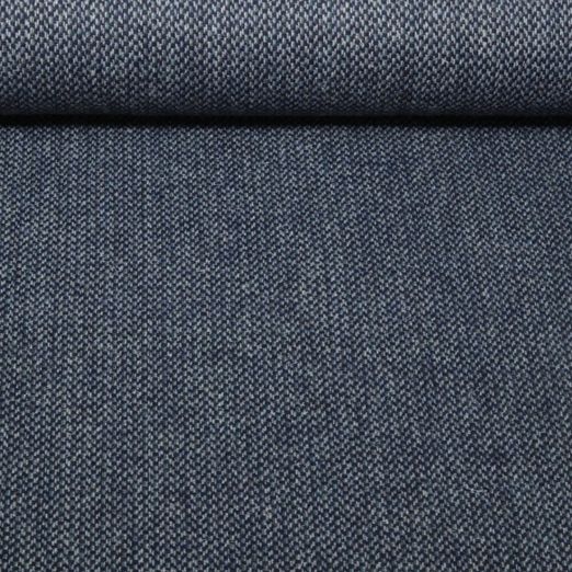 Mantelstoff - Wolltweed Geometrisch Blau Melange
