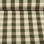 Tissu coton - Torchon de cuisine Noël Lurex Carreaux Vert Doré