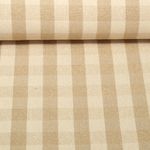 Tissu coton - Torchon de cuisine Noël Lurex Carreaux Beige Doré