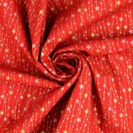 Popeline de Coton - Chaîne d'Étoiles Rouge Or Argent Popeline de Coton - Chaîne d'Étoiles Rouge Or Argent