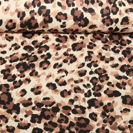 Baumwoll-Cretonne - Leo Muster Beige