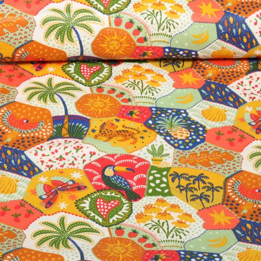 Beschichtete Baumwolle - Tropic Muster Multicolor