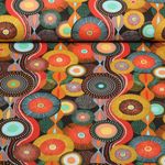 Beschichtete Baumwolle - Mandalas Schwarz Ocker Beschichtete Baumwolle - Mandalas Schwarz Ocker