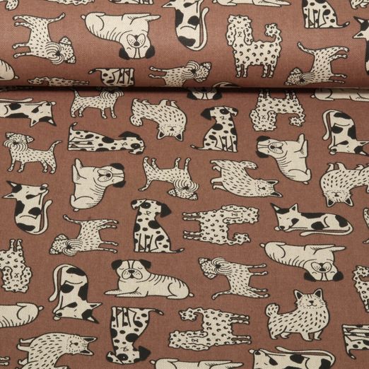 Canvas - Hunde Leinenlook Braun