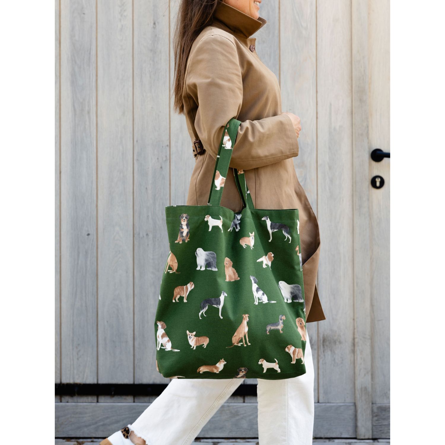 Toile canevas aspect lin - Chiens Vert-1 Toile canevas aspect lin - Chiens Vert-1