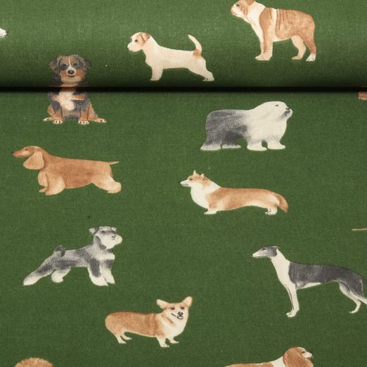 Canvas - Hunde Leinenlook Grün