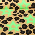 Jersey - Leo Sterne Grün Beige