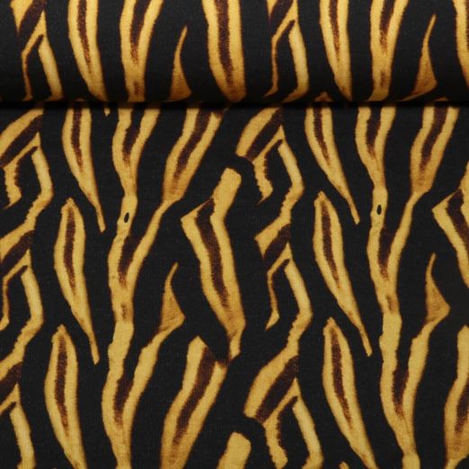Sweat - French Terry Digitaldruck Zebra Curry Angeraut
