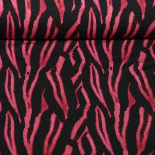 Sweat - French Terry Digitaldruck Zebra Pink Angeraut