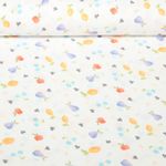 Gaze de coton - Double - Impression digitale Fruits Bleu