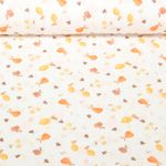 Gaze de coton - Double - Impression digitale Fruits Orange