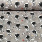 Sweat d'hiver gratté - Impression digitale Astronautes Gris