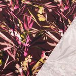 Viskossatin - Digitaltryck blad Bordeaux