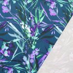 Viskossatin - digitaltryck blad petrol